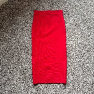 Women's Size XS Aritzia BABATON Red Sculpt Knit Tube Skirt